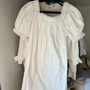 Doen White Crochet Trim Dress